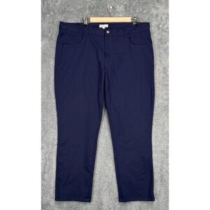 Peter Millar EB66 Pants Mens 38x27* Navy Blue Performance 5-Pocket Golf Casual